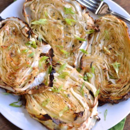Garlic and Rosemary Roasted Cabbage Steaks