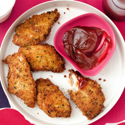 Garlic-Bread Chicken Nuggets with Balsamic Ketchup