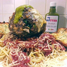 Garlic, Cheese, Meatball and Spaghetti With French Bread