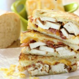 Garlic Cream Grilled Chicken and Bacon Paninis