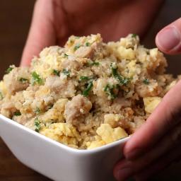 Garlic Pork Cauliflower Fried Rice Recipe by Tasty