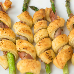 Garlic Prosciutto and Puff Pastry Wrapped Asparagus