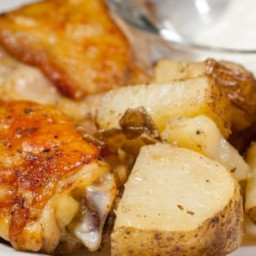 Garlic Roasted Chicken and Potatoes Recipe