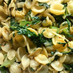 Garlicky Orecchiette with Swiss Chard and Fontina