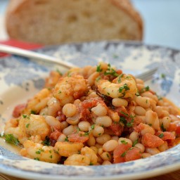 Garlicky Shrimp with White Beans and Tomatoes