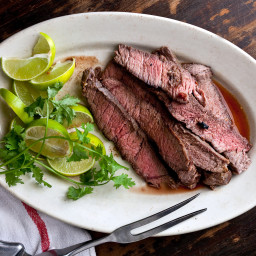 Garlicky, Smoky Grilled London Broil With Chipotle Chiles