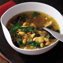 Garlicky White Bean Soup with Chicken and Chard