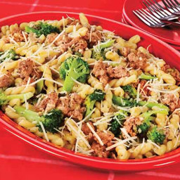 Gemelli with Sausage, Broccoli and Romano Cheese