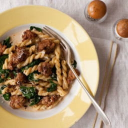 Gemelli with Spicy Sausage and Spinach