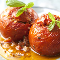 Gemista recipe (Greek Stuffed Tomatoes and peppers with rice)