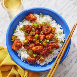 General Tso’s Chicken with Rice & Shishito Peppers