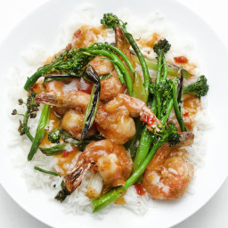 General Tso's Shrimp with Broccolini