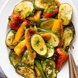 Georgian Salad With Baby Sweet Peppers And Zucchini