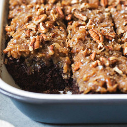 German Chocolate Sheet Cake With Coconut-Pecan Frosting