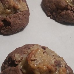 German Chocolate Thumbprint Cookies