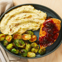 Gettin’ Figgy With It Chicken with Roasted Brussels Sprouts & Mashed Potato