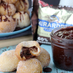 Ghirardelli Cookie Dough Stuffed Donut Holes and Chocolate Dipping Sauce