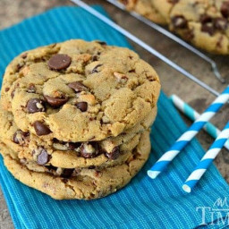 Giant, Chewy, Brown Butter Toffee Chocolate Chip Cookies