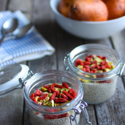 Ginger Citrus Chia Cups with Pistachios and Goji Berries