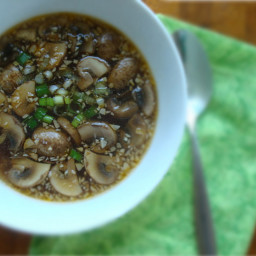 Ginger garlic soup with mushrooms