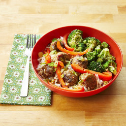 Ginger Meatballs With Sesame Broccoli