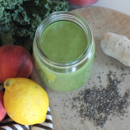 Ginger Peach and Kale Power Smoothie