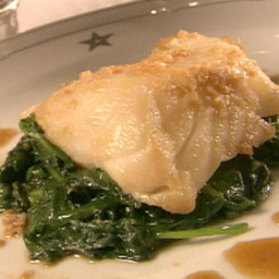 Ginger Sea Bass over Wilted Greens
