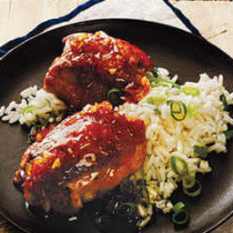 Ginger-Soy Chicken Thighs with Scallion Rice