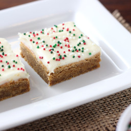 Gingerbread Bars with Eggnog Cream Cheese Frosting