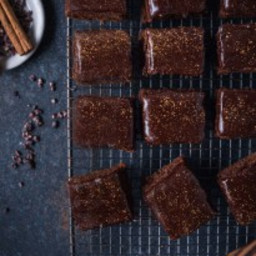 Gingerbread Brownies with a luscious dark chocolate glaze