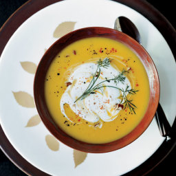 Gingered Butternut Squash Soup with Spicy Pecan Cream
