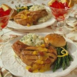Gingered Chops with Cherry-Orange Sauce