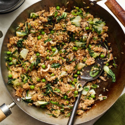 Gingery Fried Rice With Bok Choy, Mushrooms and Basil