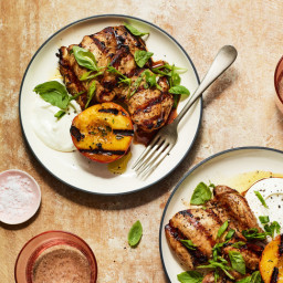 Gingery Grilled Chicken Thighs With Charred Peaches