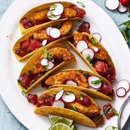 Give Fish Tacos A Twist With Tuna and Fried Avocado Tacos