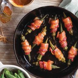 Glazed Bacon-Wrapped Okra
