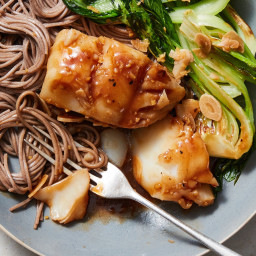 Glazed Cod With Bok Choy, Ginger and Oyster Sauce