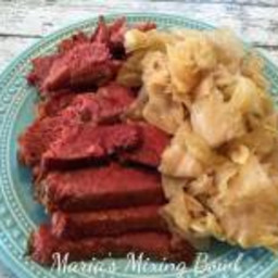 Glazed Crock Pot Corned Beef and Cabbage