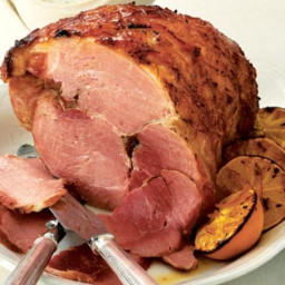 Glazed gammon with parsley and cider sauce