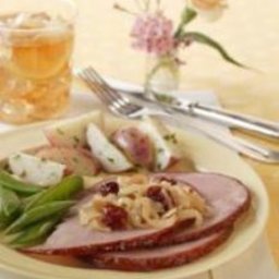 Glazed Ham with Dried Cherry Caramelized Onions