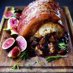 Glazed Pork Loin with Fig Stuffing