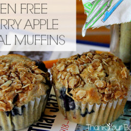 Gluten Free Blueberry Apple Oatmeal Muffins