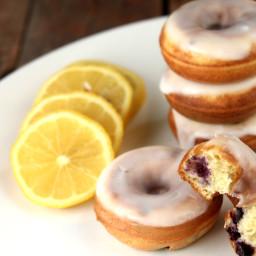 Gluten-free Blueberry Baked Doughnuts With Lemon Glaze