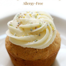 Gluten-Free Carrot Cake Cupcakes with Vegan Cream Cheese Frosting (Allergy-