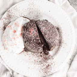 Gluten Free Chocolate Lava Cakes with Peppermint Whipped Cream