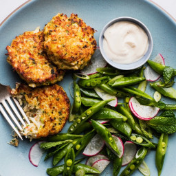 Gluten-Free Crab Cakes with Snap Pea Salad