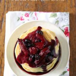 Gluten Free Lemon Pancakes with Balsamic Vanilla Berry Compote