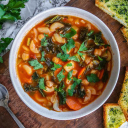 Gluten Free Minestrone Soup Recipe with Herby Croutons