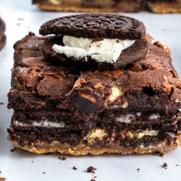 Gluten-free Oreo Cookie 'Slutty' Brownies Recipe (dairy-free/vega