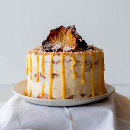 Gluten-Free Pineapple Coconut Cake with Passionfruit Curd